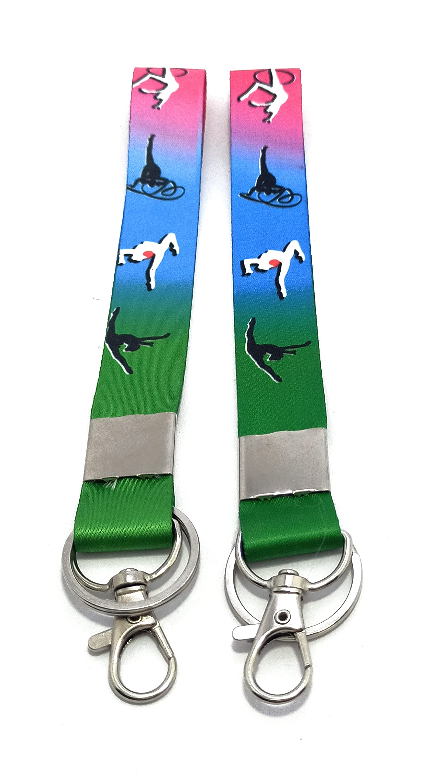 Gym Fitness Girl Gymnastic Exercise Fabric 2pc Keychain Multicolor-picture-55