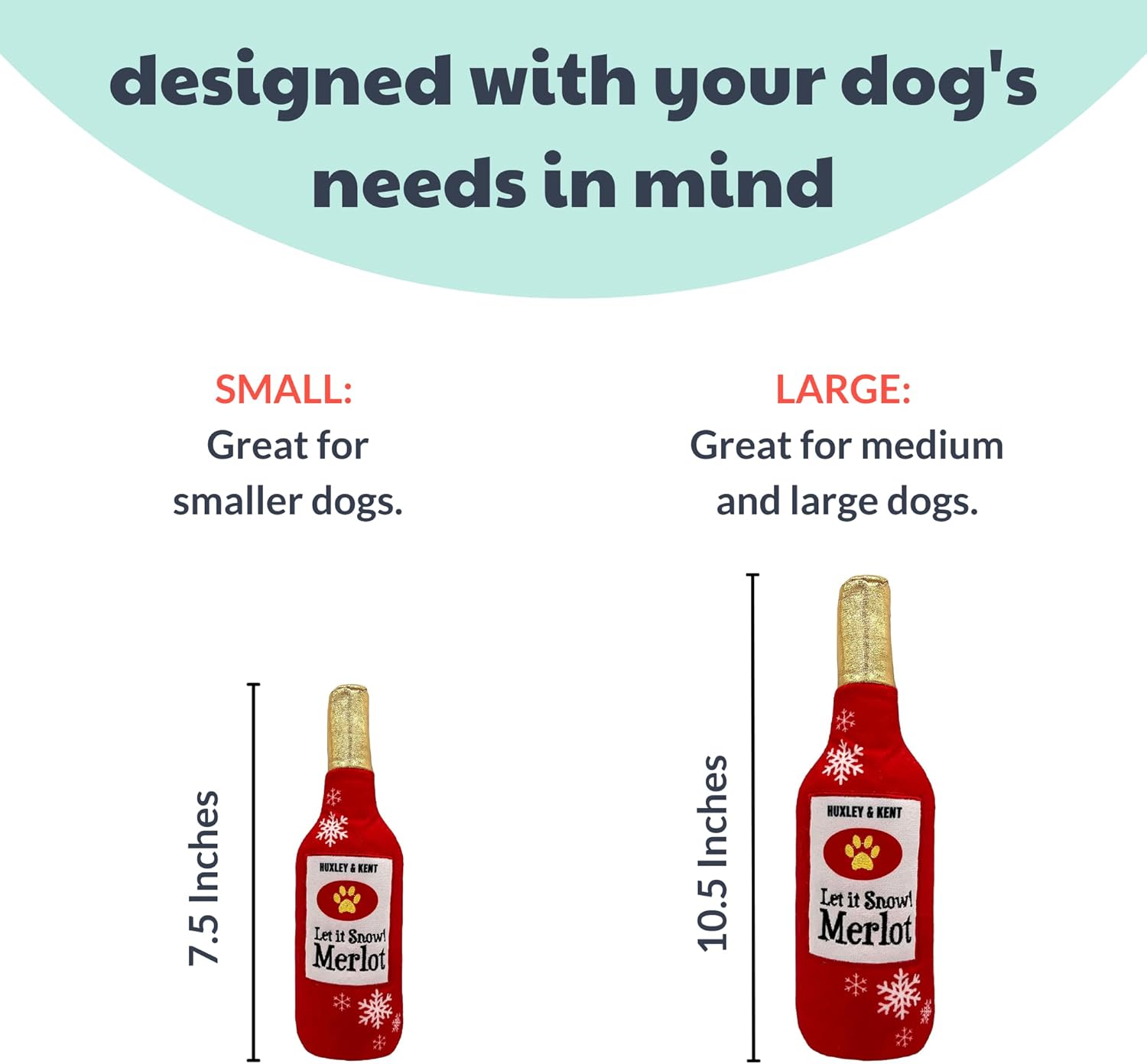 Huxley & Kent Christmas Holiday Ruff & Dog Toy Bundle | X-Large Buffalo Check Ruff and Large Let It Snow Merlot Plush Dog Toy | Large Plush Dog Toy and X-Large Stretchable Neckwear for Dogs