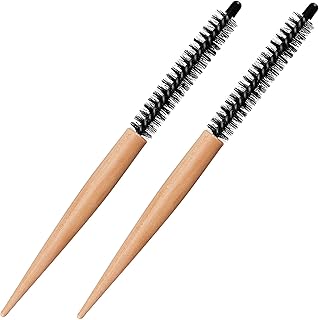 Patelai 2 Pieces Small Round Hair Brush Mini Round Comb Quiff Roller Mini Comb Hair Styling Brush Salon Hairdressing Brush for Men Women Thin Hair, Short Hair, Bangs, Beard, Lifting, Curling, 25.5 cm