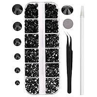 Vista 18 de 3820 diamantes de imitación para arte de uñas, cristales de cristal de 6 tamaños (ss6-ss30), gemas para uñas con parte trasera plana