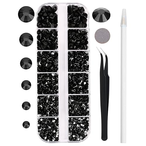 Vista 52 de 3820Pcs Light Green Flatback Rhinestones for Bedazzling, 2-6.5mm Small Rhinestones Diamonds Kit, Flat Back Crystals Gems for Nail Art and Crafts