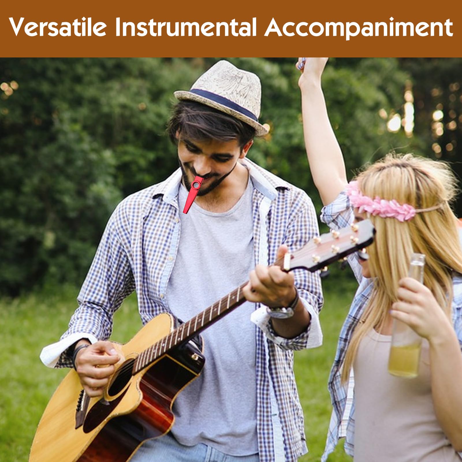 6 Pezzi Colorato Kazoo Instrument, Kazoo Strumento Musicale Professionale per Adulti, Amanti Musicali (Blu, Rosso, Verde, Oro, Viola, Argento)