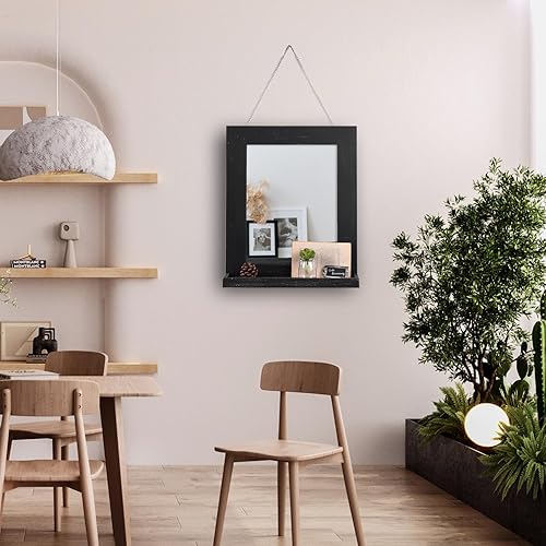 Miniatura 2 de EDGEWOOD Espejo de pared de 16 x 20 pulgadas, decorativo, rústico, con marco de madera maciza para granja, baño, tocador, sala de estar, dormitorio,