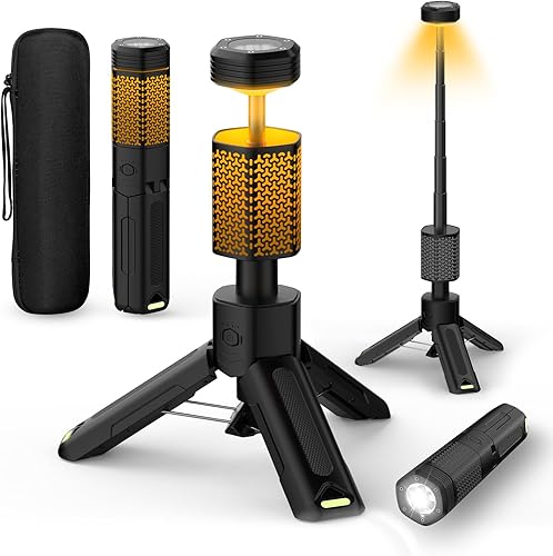 Miniatura 11 de Luz Telescópica para Campamento - Linterna de Campamento Recargable de 10500mAh con Bolsa de Almacenamiento, Lámpara Magnética Regulable para