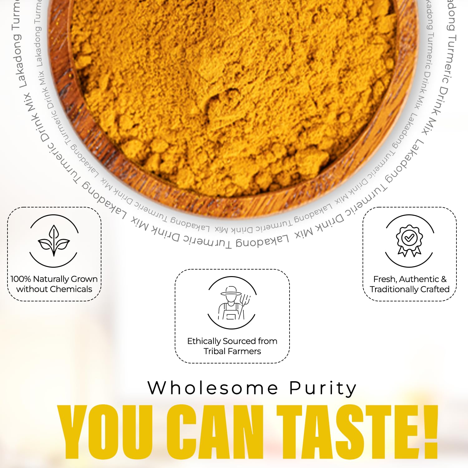 Aranyam Lakadong Turmeric Drink Mix - 100g | Infused with Black Pepper & Ginger - High Curcumin (7-12%) | Haldi Powder for Golden Milk, Latte, Herbal Tea & Health Drinks | Lakadong Turmeric Powder from Meghalaya 4