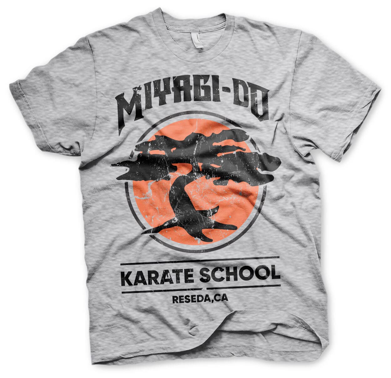 Cobra Kai Officially Licensed Miyagi-Do Karate School Mens T-Shirt (Heather Grey), Medium