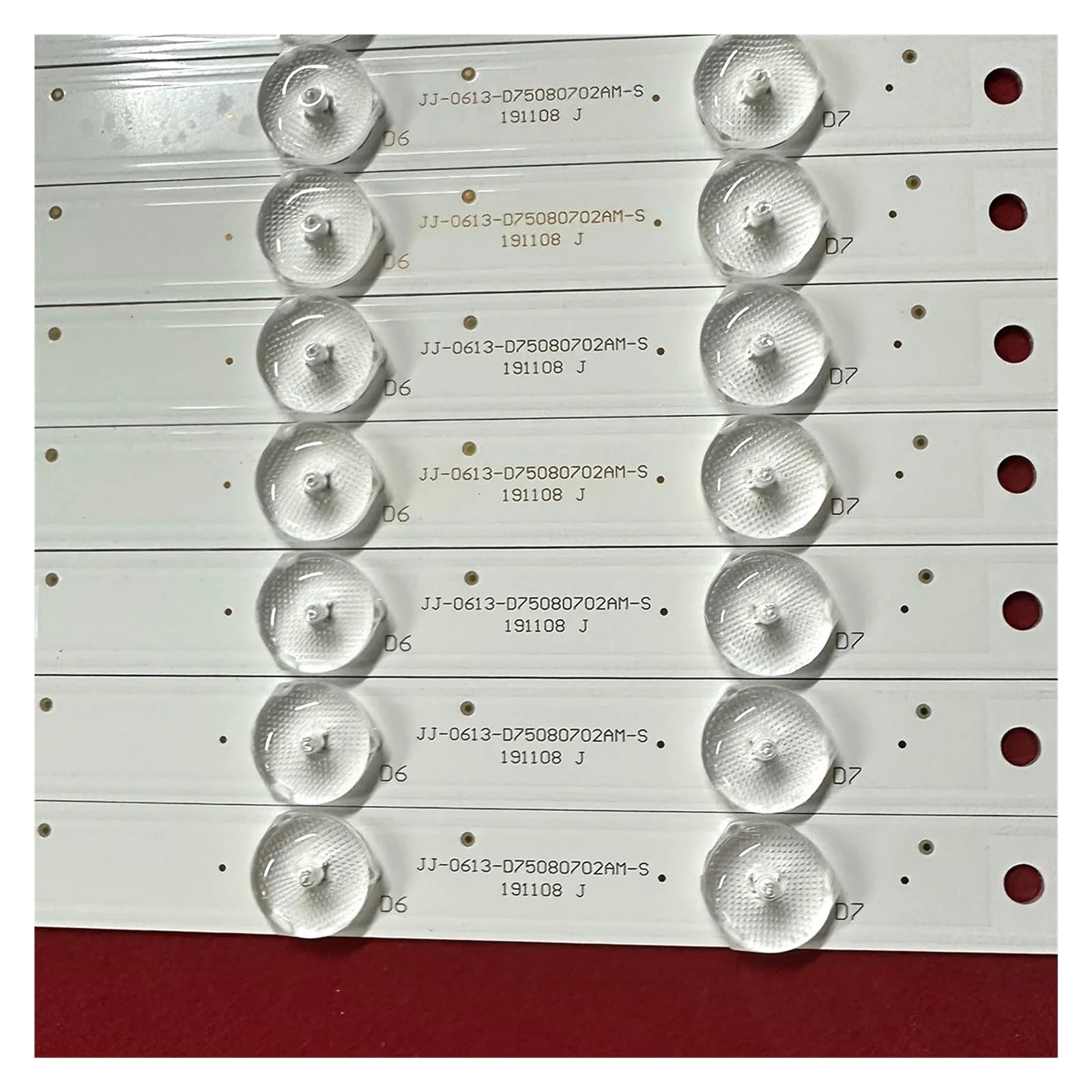 Striscia di retroilluminazione a LED for TV da 75" JJ-0613-D75080702AM-S | 823mm 14 lampade 31-750-8Q1-03 J 0606-75Q-2P7S-JJ