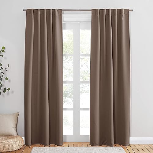 Miniatura 1 de PONY DANCE - Cortinas opacas aisladas térmicamente, set de 2 cortinas opacas con bolsillo para barra  pestaña trasera, paneles de cortinas opacas,