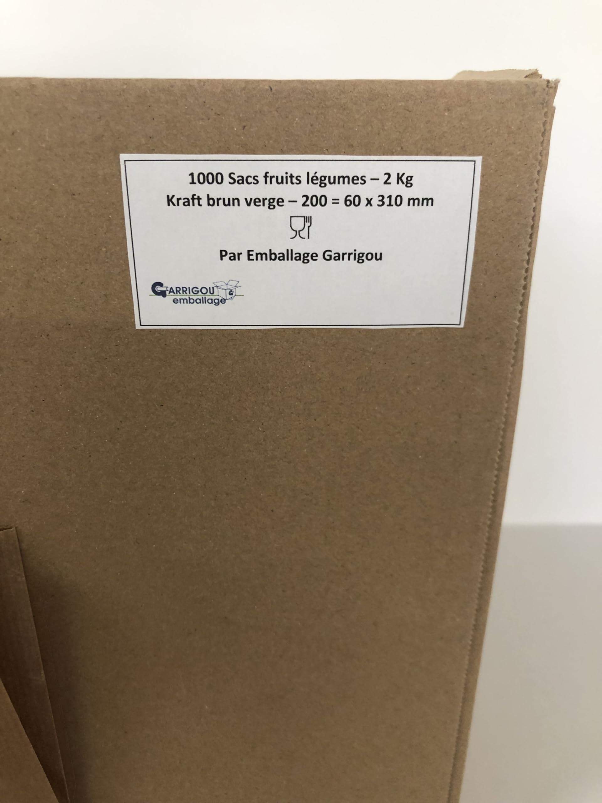 Lot de 1000 Sacs en Papier Kraft Enfilée Brun pour Bijoux Fruit Légumes 31 cm x 20 cm x 7 cm