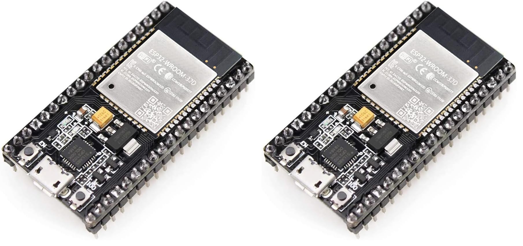 HiLetgo ESP-WROOM-32 ESP32 ESP-32S Development Board 2.4GHz Dual-Mode WiFi + Bluetooth Dual Cores Microcontroller Processor Integrated with Antenna RF AMP Filter AP STA for Arduino IDE (Pack of 2)