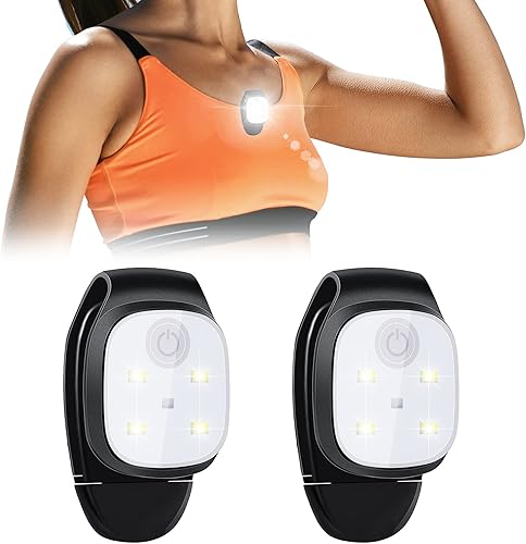 Outdoor Night Clip on Running Lights Reflective USB Rechargeable LED Light Lightweight Running Gear Plastic Safety Light Running Accessories for