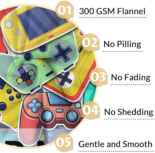Miniatura 10 de Manta personalizada para jugadores con nombre para niños, suave, mullida y acogedora, 30 x 40 pulgadas, manta de tamaño regazo para juegos, sofá,