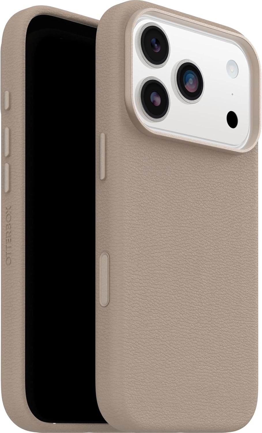 OtterBox Symmetry Series Cactus Leather MagSafe funda para iPhone 17 Pro, Testada 3x con estándares Militares anticaídas, Gris + OtterBox Glass Protector de Pantalla de Cristal Templado