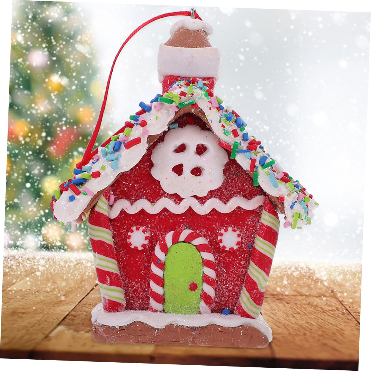 Cabilock 4piezas Adornos Navideños de Casa de Jengibre para Colgar el Árbol Decoración Colgante para Fiesta de Navidad de Adornos para Árbol de Navidad