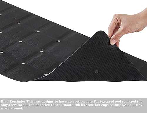 Miniatura 4 de Tapete de baño plegable de silicona antideslizante para bañera, tapete de ducha sin ventosas para bañera texturizada y bañera reglada (plegable,