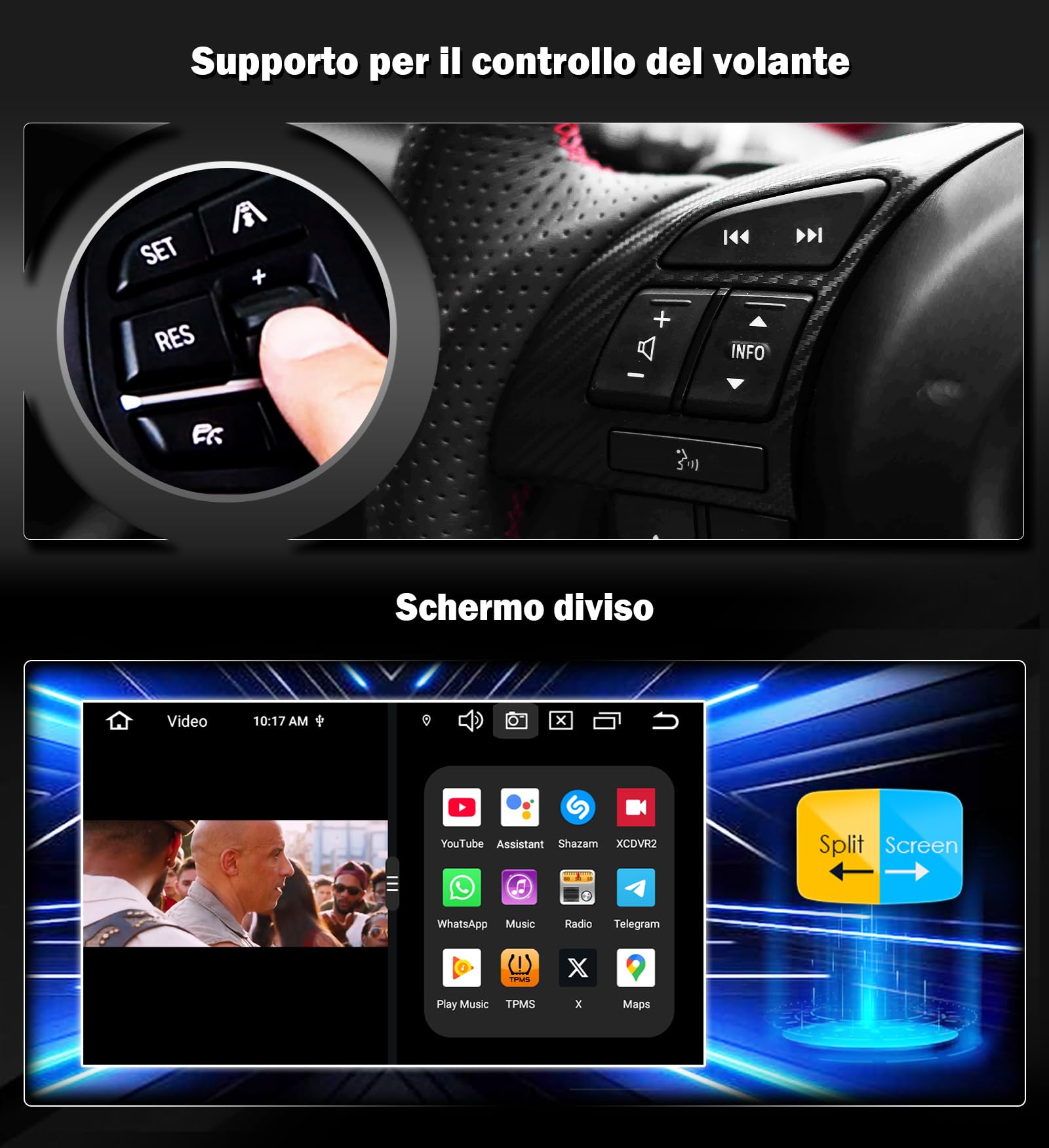 7" 8-Core Autoradio Android 16 per Fiat 500 500C 500S 500E Wireless Carplay | Android Auto 4GB+64GB Bluetooth 5.0 DSP WiFi 4G LTE SWC FM Radio GPS Navigatore IPS Schermo Tattile (Nero)