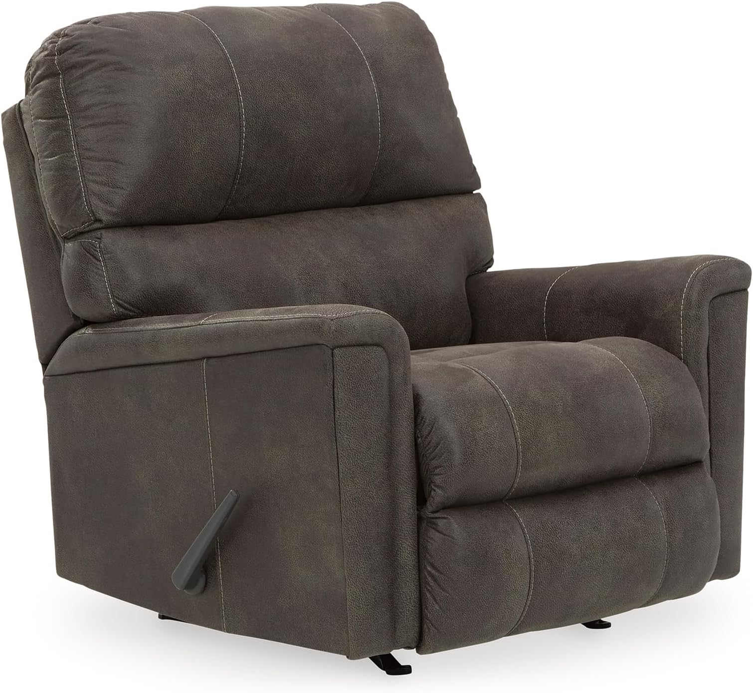 Signature Design by Ashley Navi 1-Piece Rocker Recliner, Smoke Faux Leather