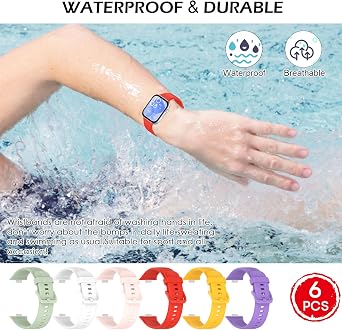 6 Pieces Watch Strap Compatible with BDIG Huawei Watch Fit 3, Adjustable Silicone Replacement Strap for Huawei Watch Fit 3