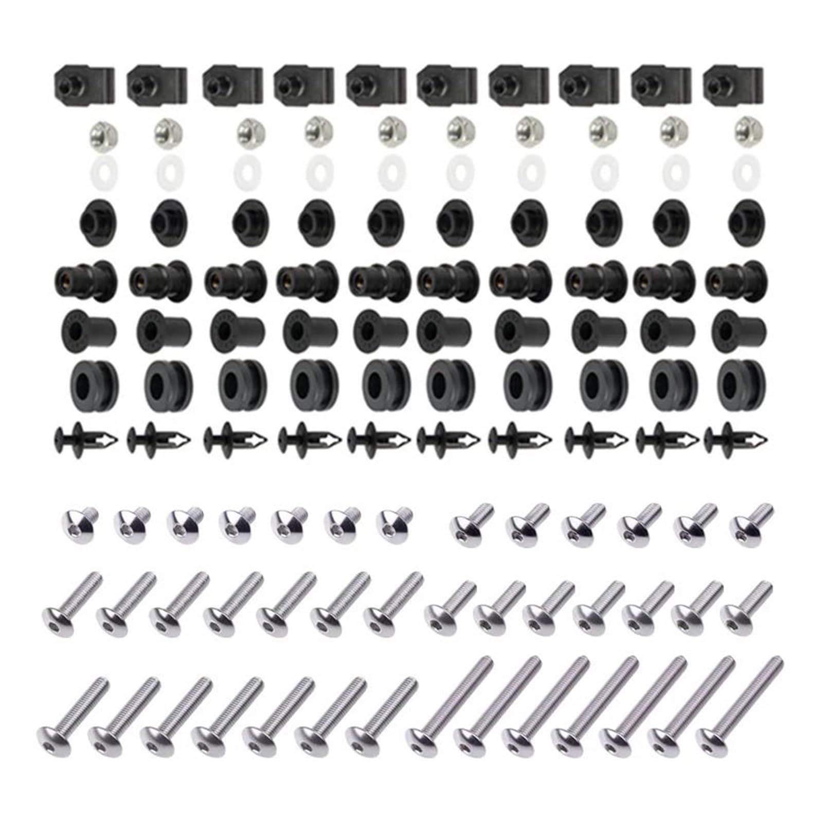Kit Tornillos carenado Kit Pernos Carenado para Kawasaki para Ninja 250R para Ninja250R 2008-2012 ZX-6R ZX 6R ZX6R 636 1998-2012 Tornillo Clips Fijación Tuercas Parabrisas(ZX-6R 07-08)