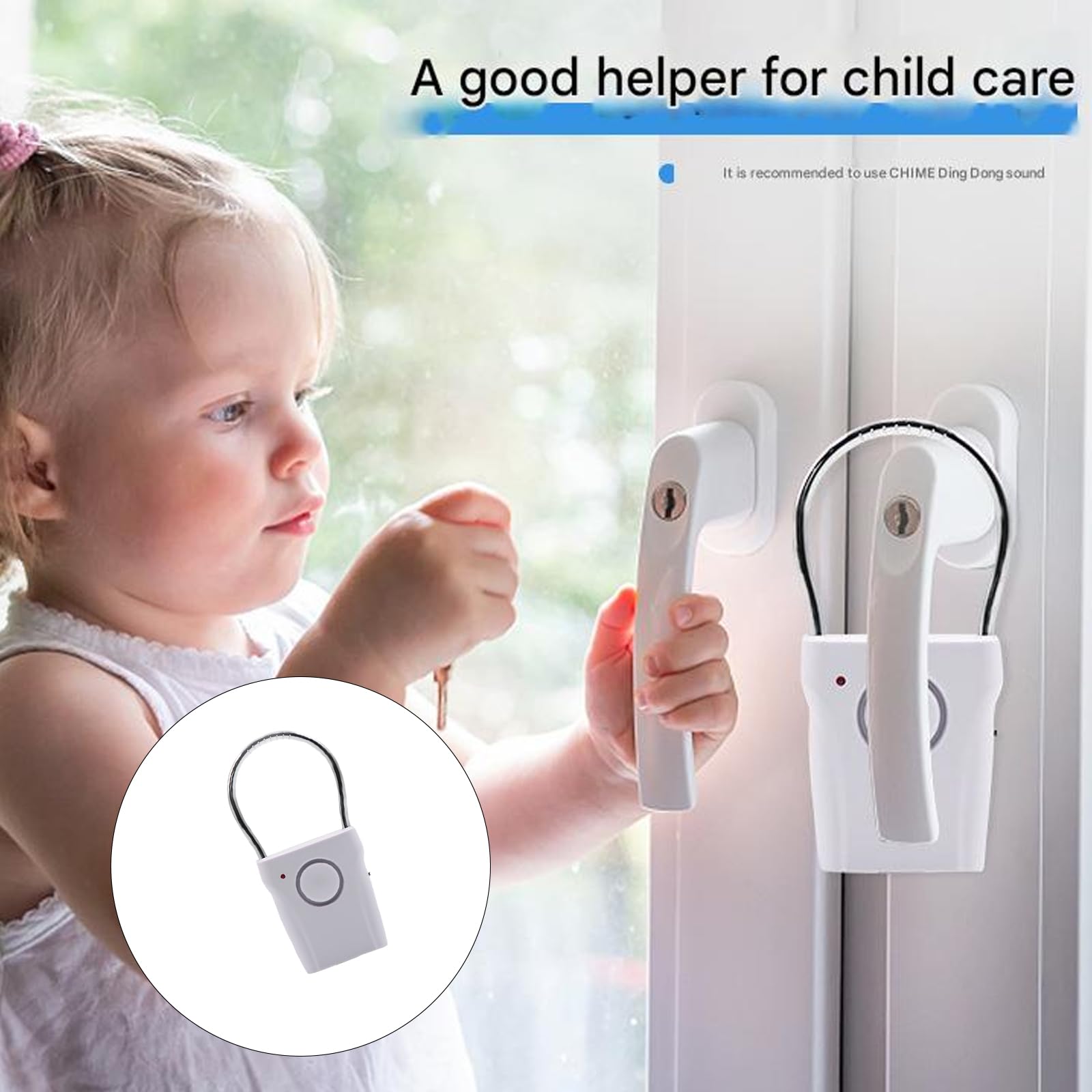 Sensores de alarma para manija de puerta con detección de vibraciones táctiles de sonido de 120 dB, tres modos de sensibilidad para el hogar