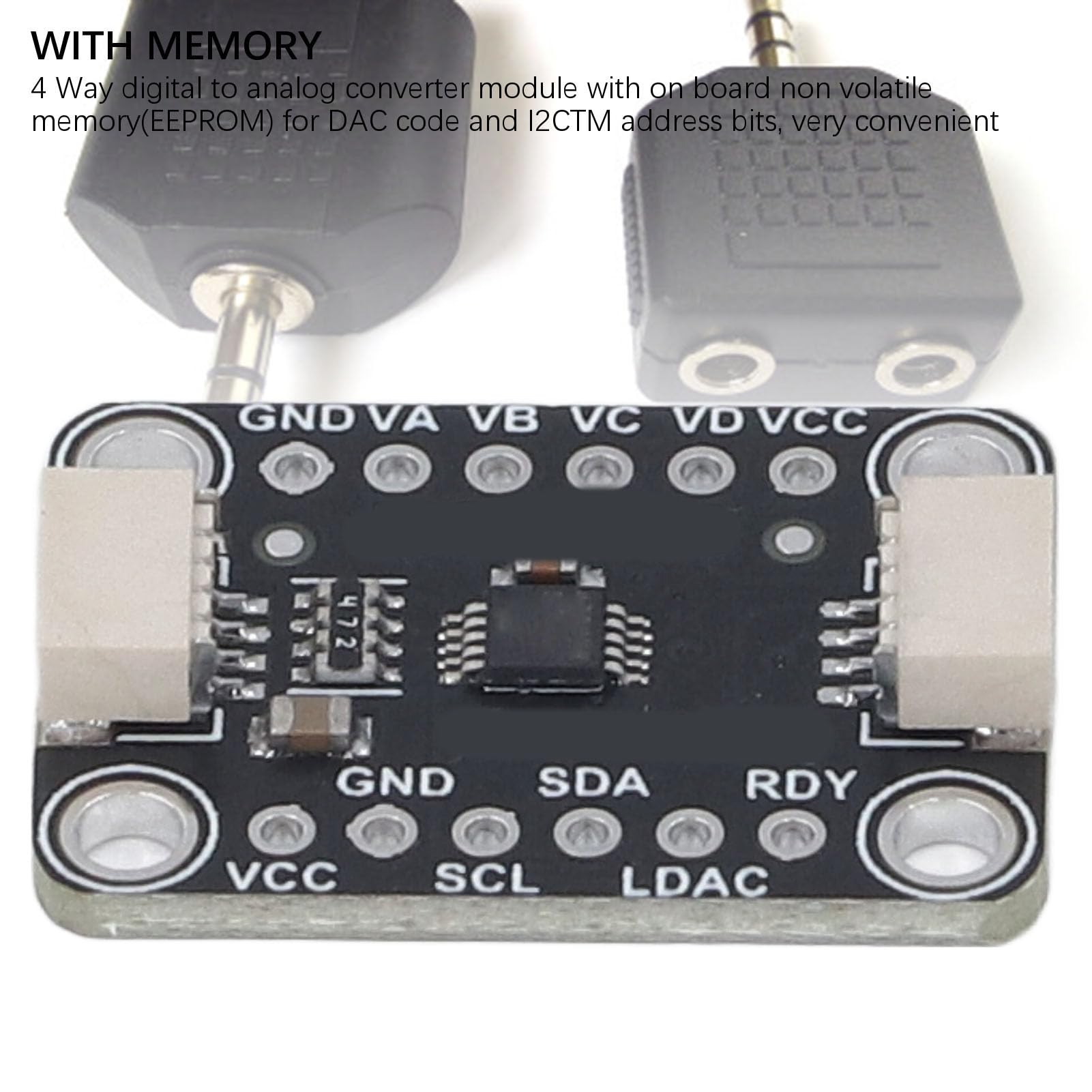 Modulo DAC MCP4728 A 4 Canali, 12 Bit, Con EEPROM, Uscita 0-2.048V/0-4.096V, Per Qwiic/Stemma QT