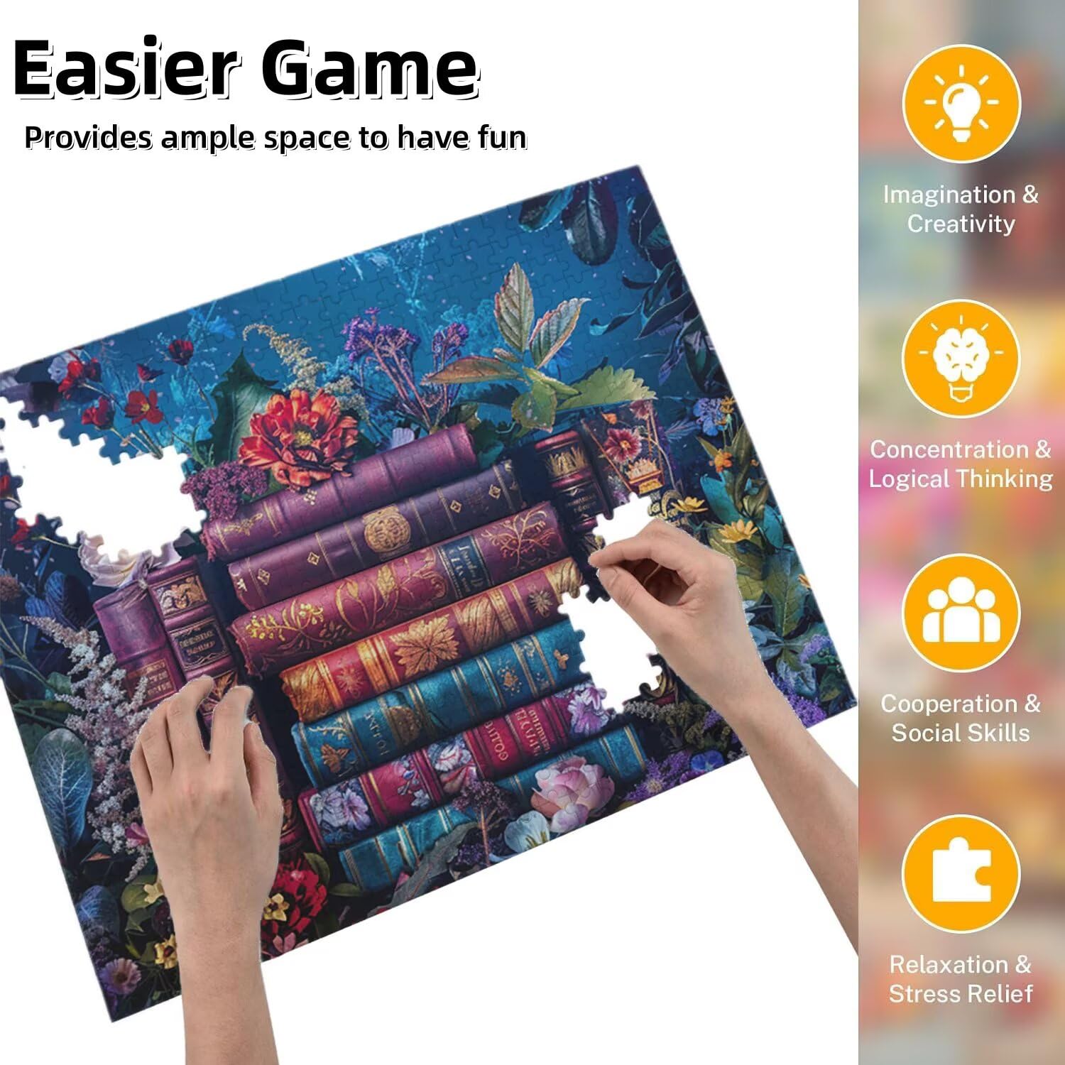 Puzzle dla dorosłych 5000 elementów Puzzle Flower Book 105,5X156,5cm-Gra edukacyjna-Puzzle Wyzwanie Gra edukacyjna, Puzzle dla kobiet, prezenty dla mężczyzn Dekoracja-Idealna aktywność rodzinna fr0