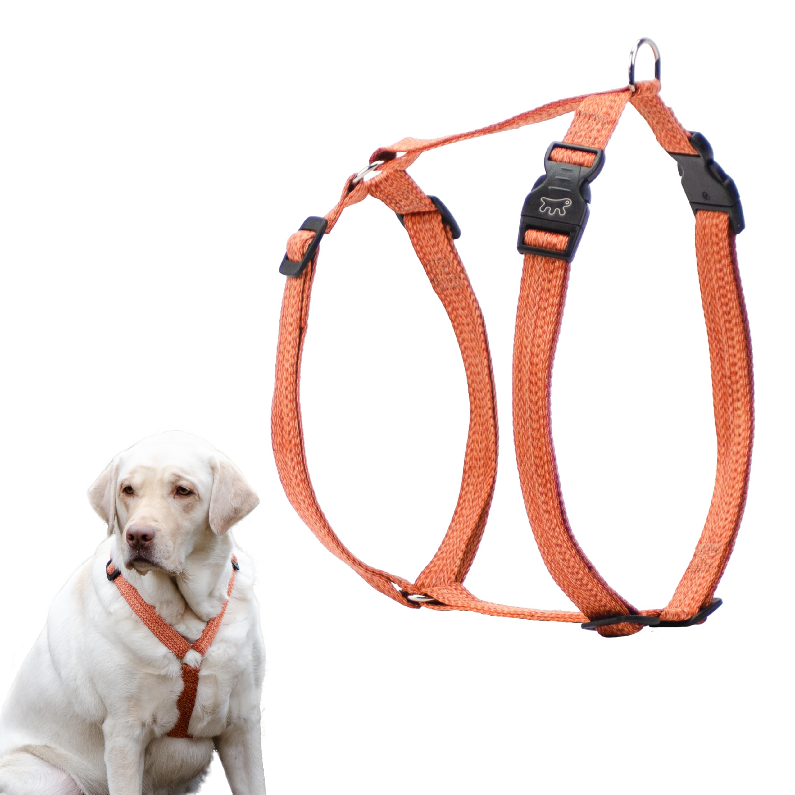 Ferplast Pettorina per Cani Taglia Gigante, Regolabile, Facile da Indossare, Realizzata al 100% in plastica Riciclata da Bottiglie in Pet, XXL, Arancio