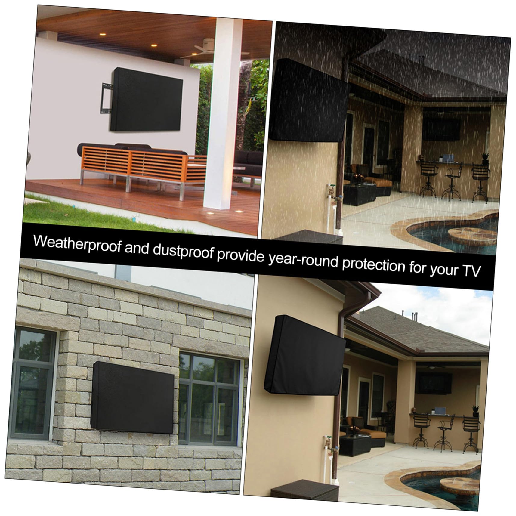 Copertura Tv per Esterni Protezione Completa Anti-polvere e UV per Smart Tv da Giardino e Balcone Resistente alle Intemperie
