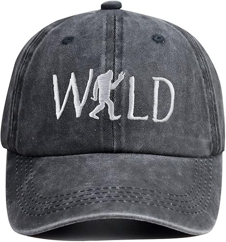 Miniatura 6 de HHNLB Bigfoot - Gorra de béisbol bordada ajustable de algodón retro de mezclilla de algodón para pies grandes