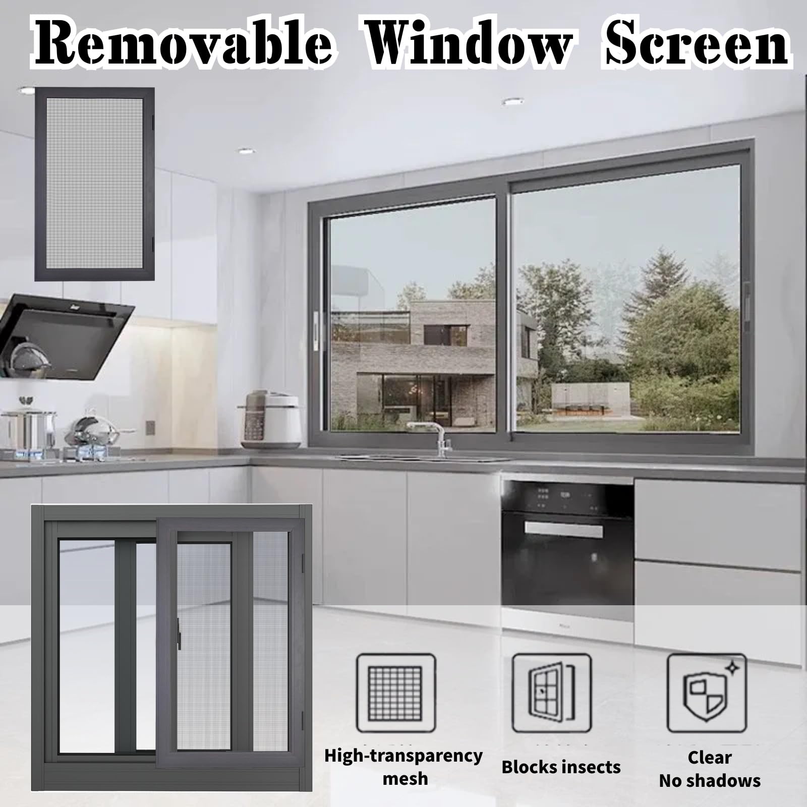 Finestre Scorrevoli Orizzontale 30 40 50 60 70 80 90 100cm Finestre Scorrevoli In Alluminio Con Zanzariera Rimovibile, Vetro Temperato Per Cantina, Pollaio, Bagno(Dark gray,90x60cm)