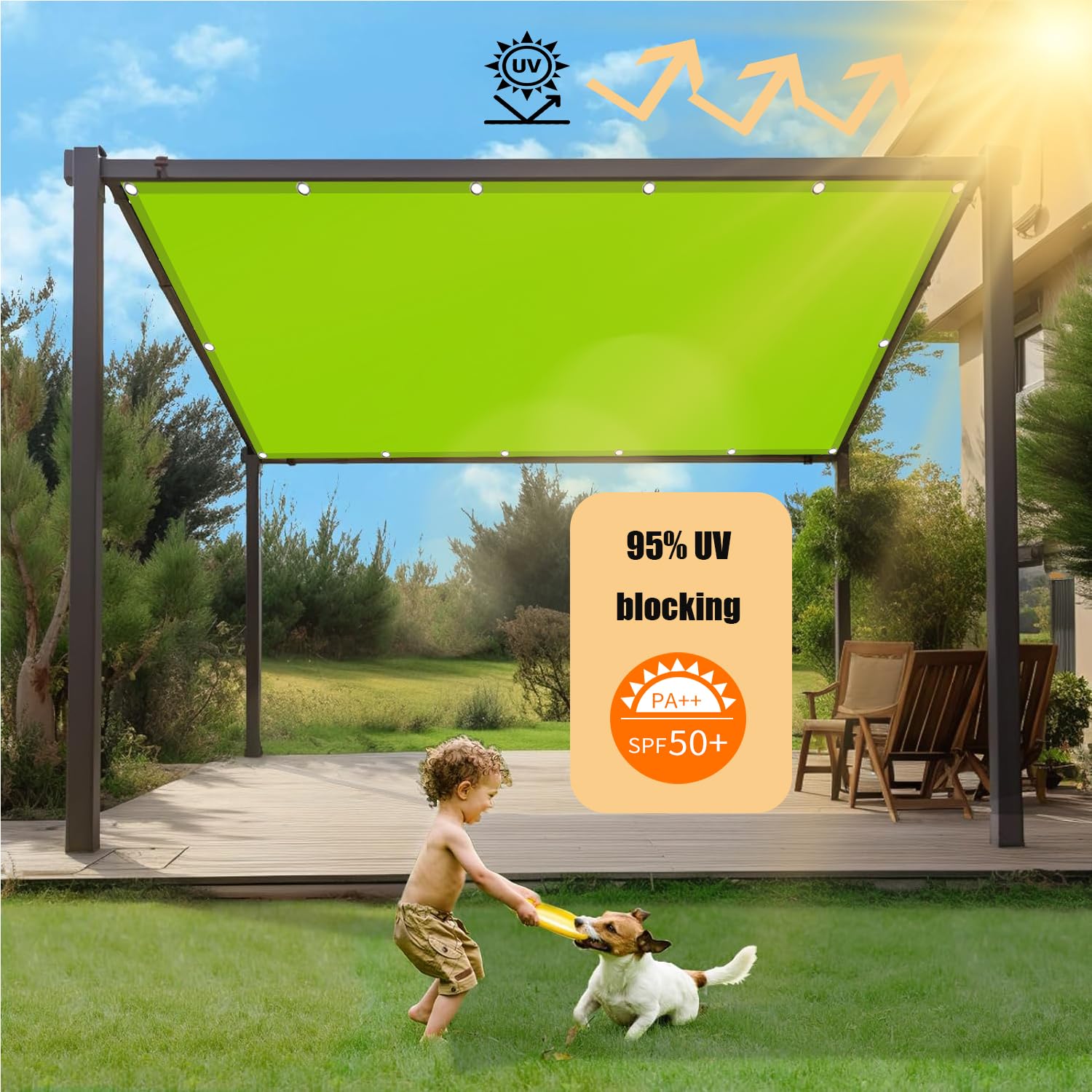 Toldo Lateral, Mallas De Sombreo, ProteccióN Rayos UV 95%, para Exterior JardíN Terrazas.Verde 5.5x10m