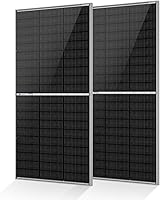 ECO-WORTHY 2x 195W N-Type Bifacial Solar Panels 25% Efficiency 12V Monocrystalline - RV Boat Roof Farm Off-Grid