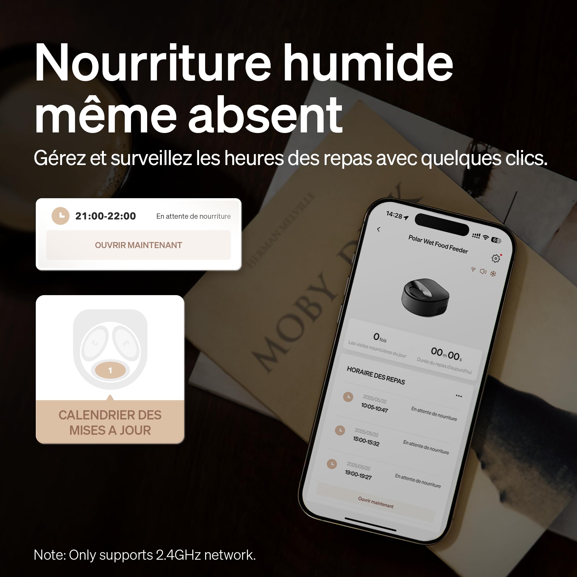 PETLIBRO Distributeur Automatique de Nourriture Humide en Acier Inoxydable, Lave-Vaisselle, Wi-FI 2,4 GHz, Refroidissement par Semi-Conducteur, Distributeur Croquettes Chat, Fraîcheur 3 Jours