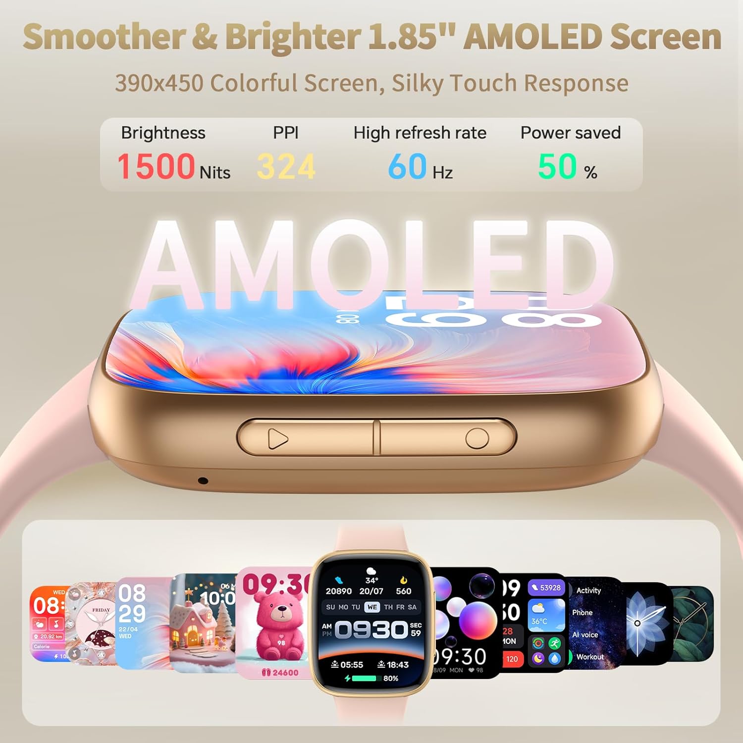 Gydom Smart Watch GTX20 AMOLED screen features