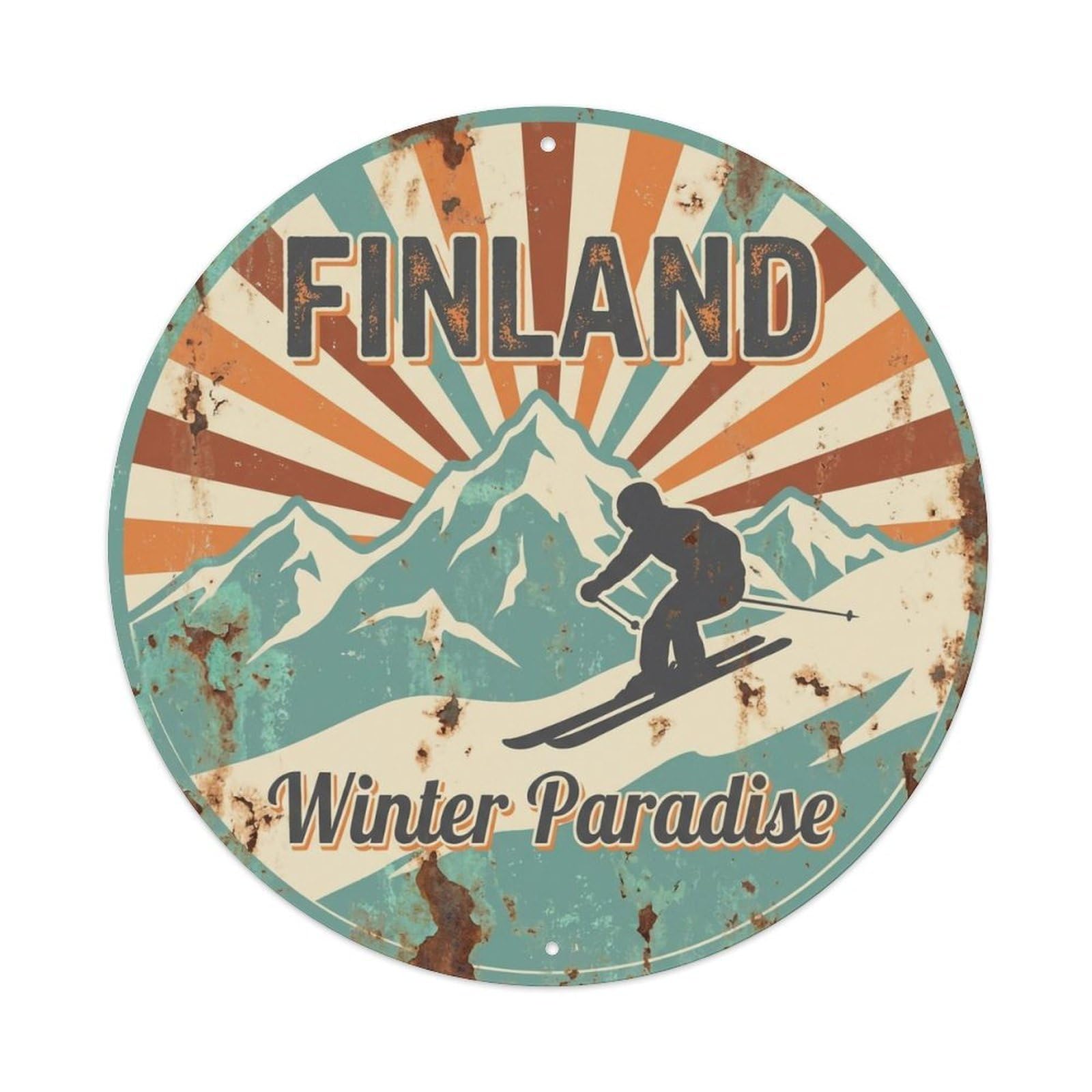Vintage Travel Finland Charming Vintage Metal Tin Sign Plaque