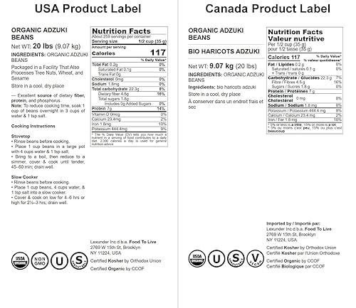 Miniatura 10 de Frijoles germinados Adzuki orgánicos, 3 libras  Azuki secos enteros (frijoles rojos Mung), sin OMG, kosher y veganos, granos orgánicos a granel.