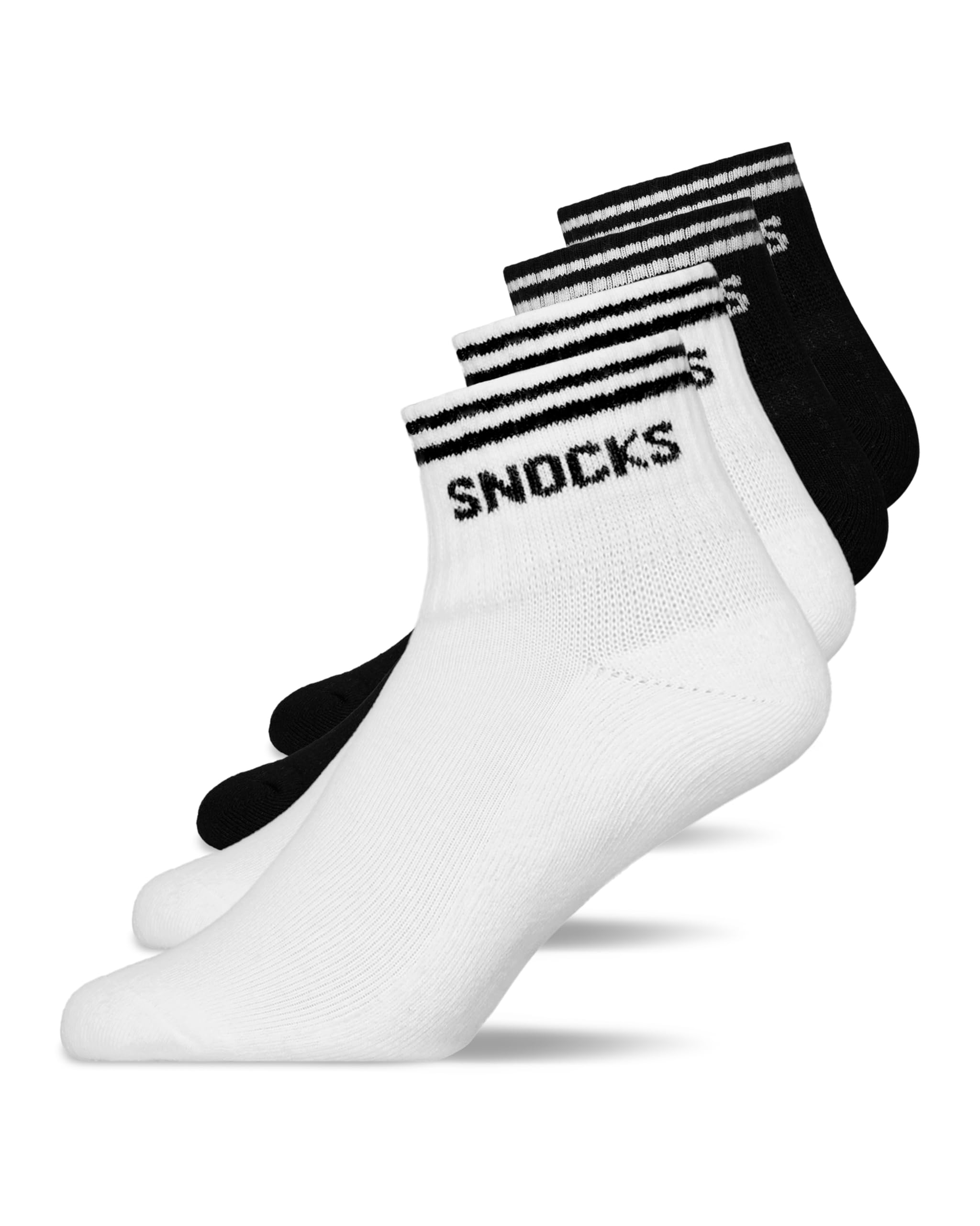 Snocks Retro Sneaker Socken (4 Paar) aus Bio Baumwolle - Knöchelhoch Sneaker Socken mit Streifen - Sneaker Socken Herren & Damen