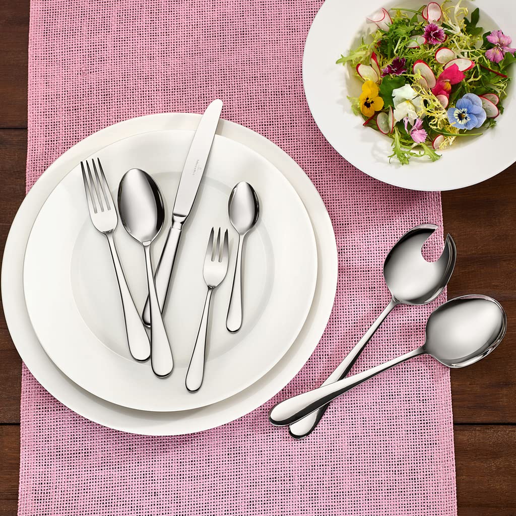 Villeroy & Boch - Oscar Set di Posate 68 Pezzi Argento, Lavabile in Lavastoviglie, 12 Persone Platino, Forchette, Coltelli, Cucchiaio, Acciaio Inossidabile