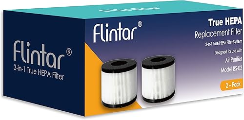 Miniatura 5 de Flintar Filtro de repuesto BS-03, compatible con PARTU y SLEVOO BS-03 HEPA purificador de aire, paquete de 2