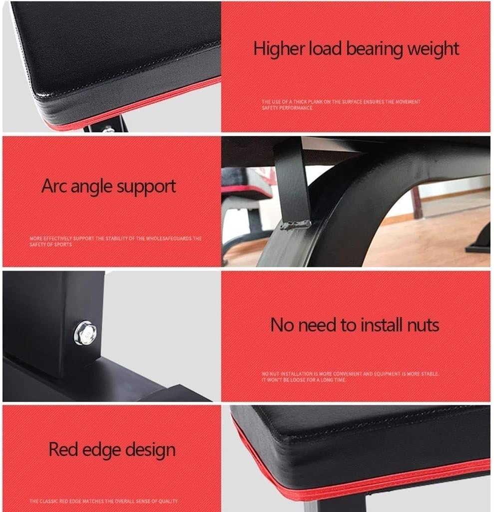 OMaju Fitness Equipment GaRcan Sit-ups Dumbbell Bench Professional Fitness Training Equipment Multifunctional Plate Fitness Board Bench Press Dumbbell Fitness Equipment, 110*58.5*42cm, Black