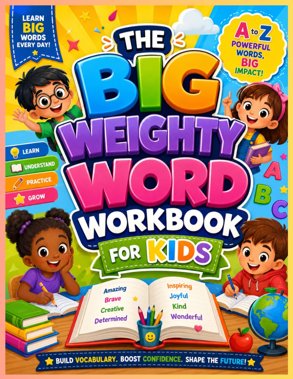 the big weighty word workbook for kids: A Fun A–Z Vocabulary Workbook with Meanings, Activities, and Writing Practice to Build Strong Reading and Communication Skills in Kids Ages 6–12