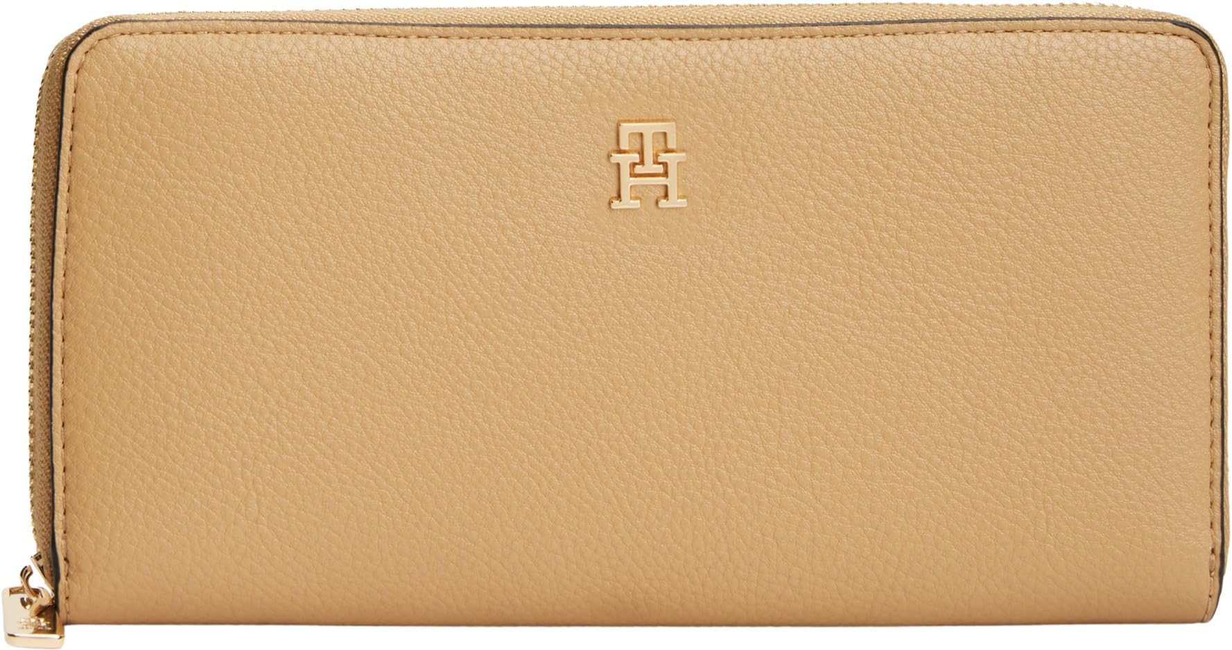 Tommy Hilfiger Women Th Icon Lrg Za Seasonal AW0AW18760 Zip Around Wallet, Khaki, One Size
