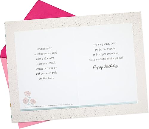 Miniatura 2 de Hallmark Tarjeta de cumpleaños para nieta (adorno de corazón extraíble)