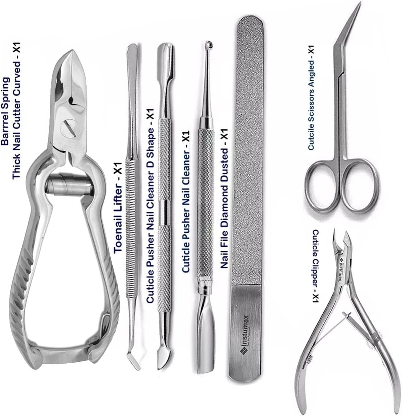7-Piece Professional Toenail Care Kit – Ingrown Toenail Tools with Clippers, Scissors, Lifter, Nipper, File & Pusher – Surgical-Grade Podiatry Set for Home & Salon Foot Care