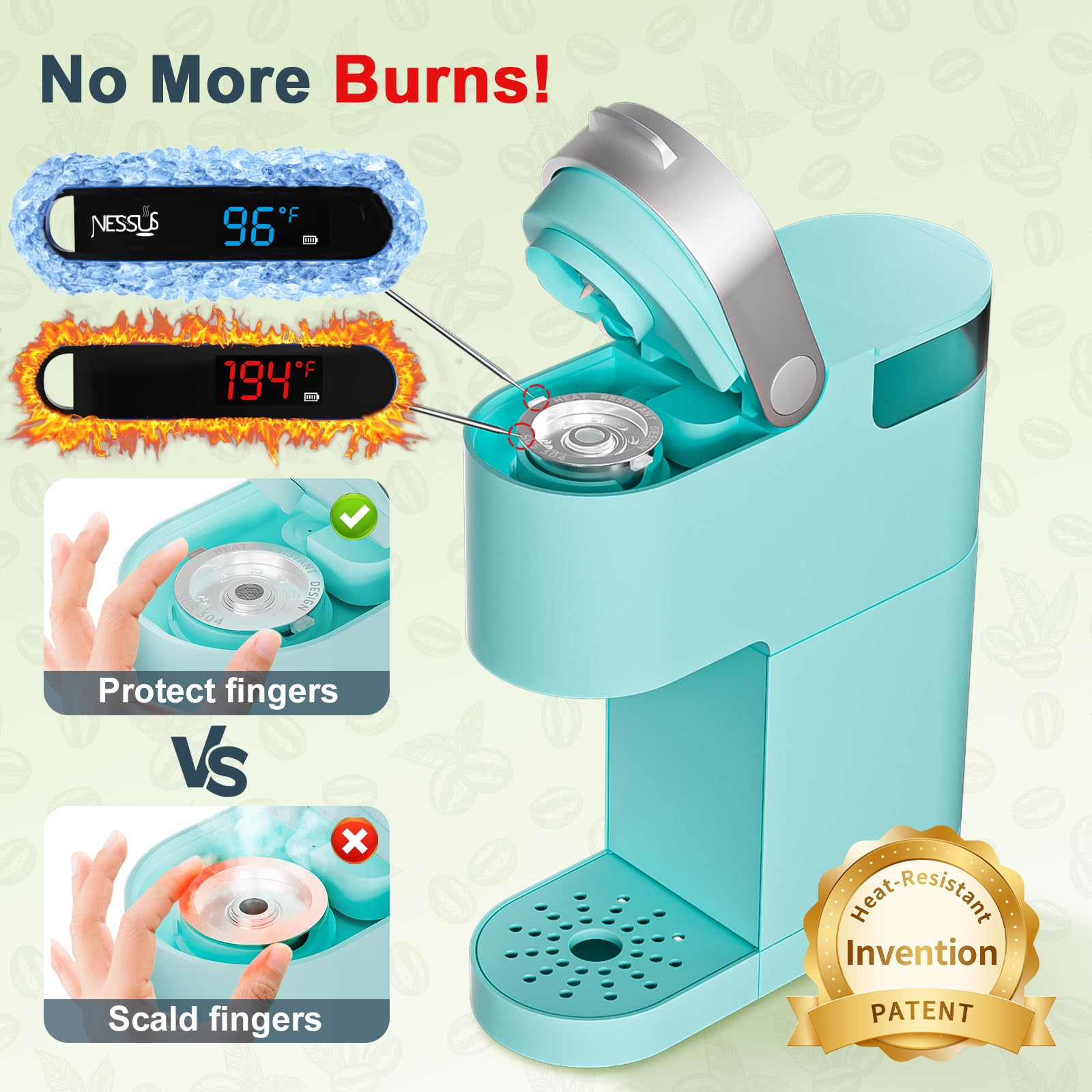 NESSUS Kcups reutilizables de acero inoxidable para Keurig 1.0, cápsulas de metal para keurig, cápsulas recargables con asas resistentes al calor y cuchara de café, sin BPA, paquete de 4