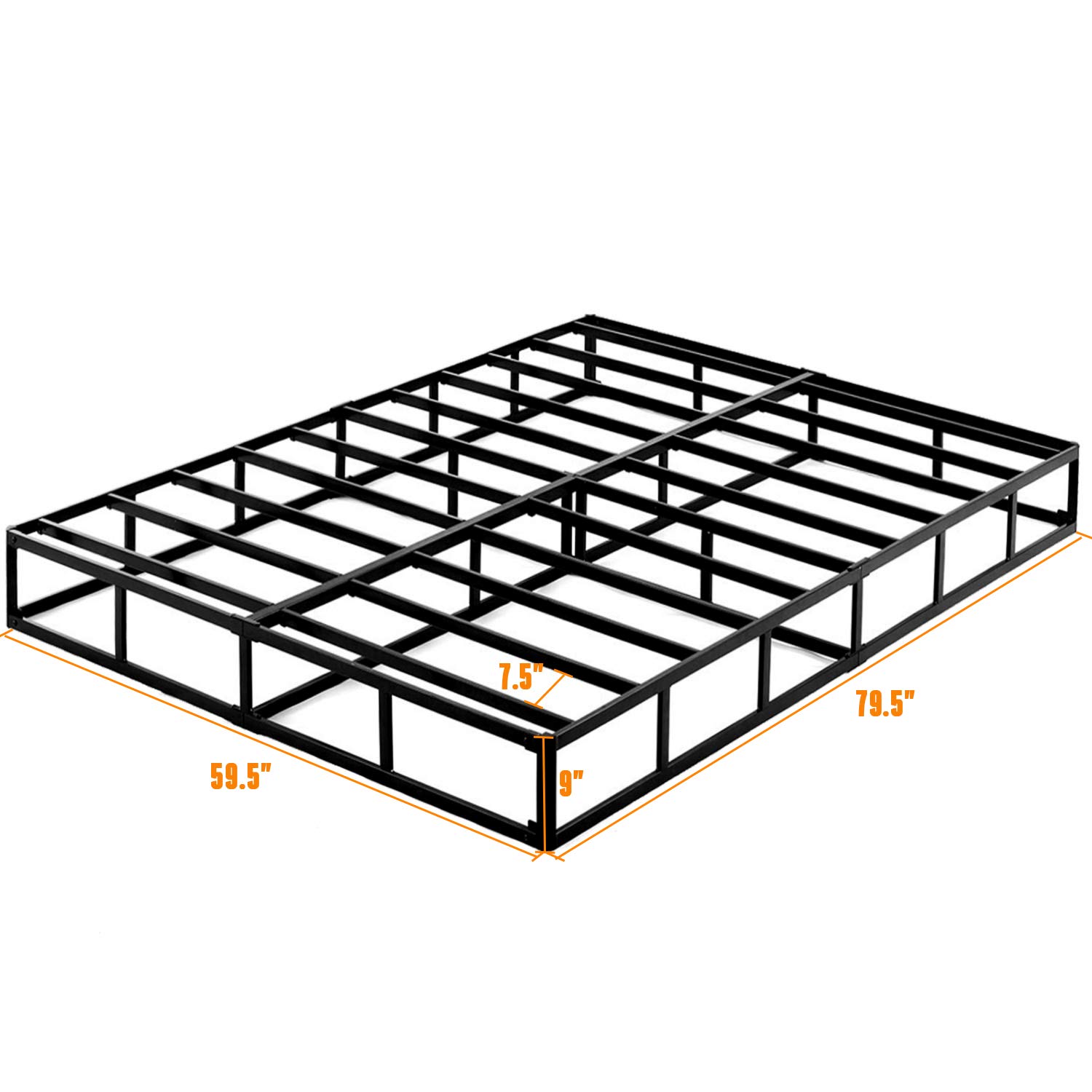 TATAGO 3000lbs Max Weight Capacity 9 Inch Heavy Duty Metal Box Spring Mattress Foundation, Extra-Strong Support & Non-Slip, No Noise, Easy Assembly (Queen)