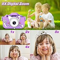 Vista 7 de Goopow Juguetes de Cámara para Niños de 3-8 Años Niñas Niños, Videocámara Digital para Niños con Cubierta Suave de Dibujos Animados, Mejor Regalo