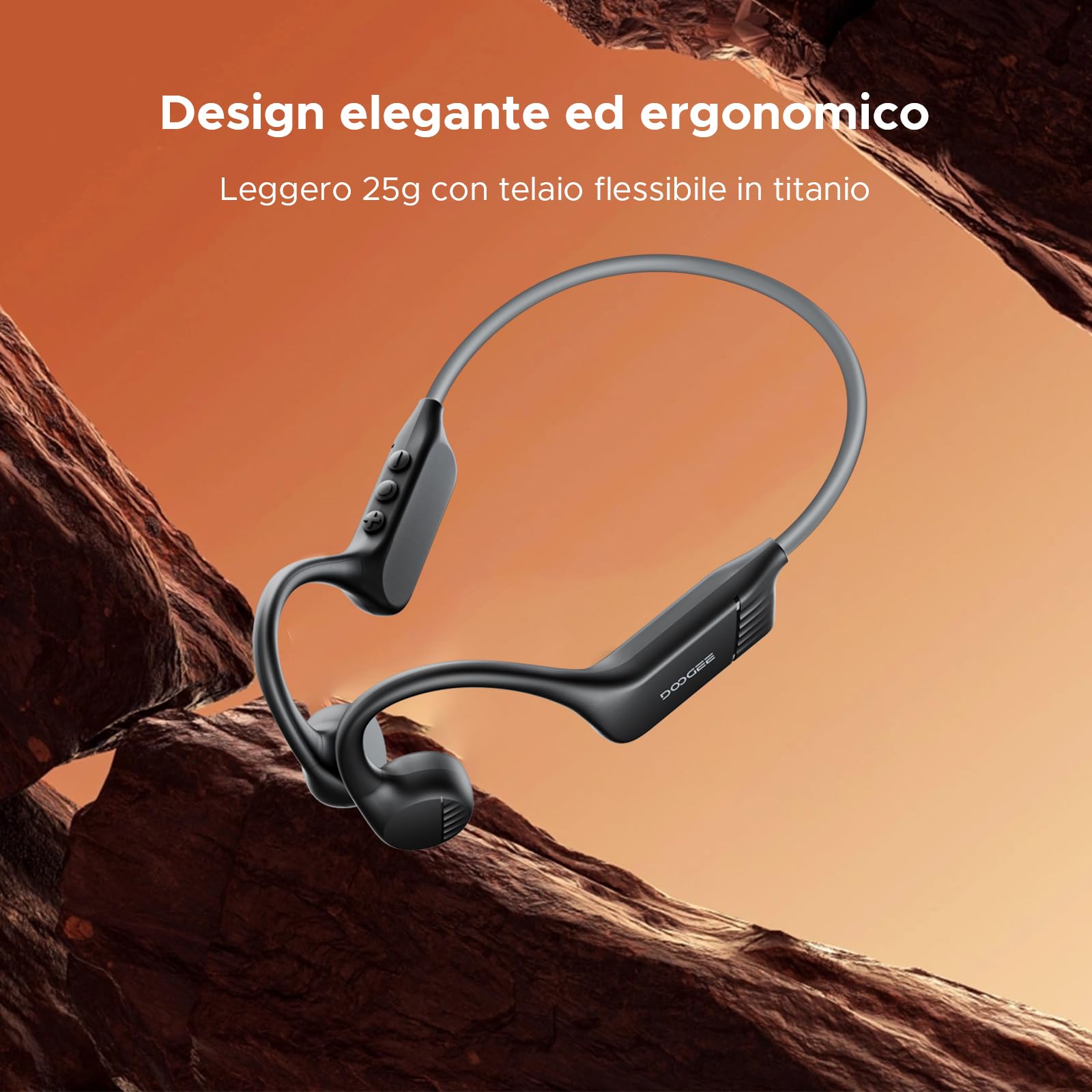 DOOGEE S200 Rugged Smartphone 5G Android16,Con Cuffie Sportive Conduzione Ossea,6.72”FHD+1.32"AMOLED Rear Display,Dimensity 7050,48GB+256GB,10100mAh,100MP+20MP Telefono Indistruttibile,Face ID/OTG/NFC