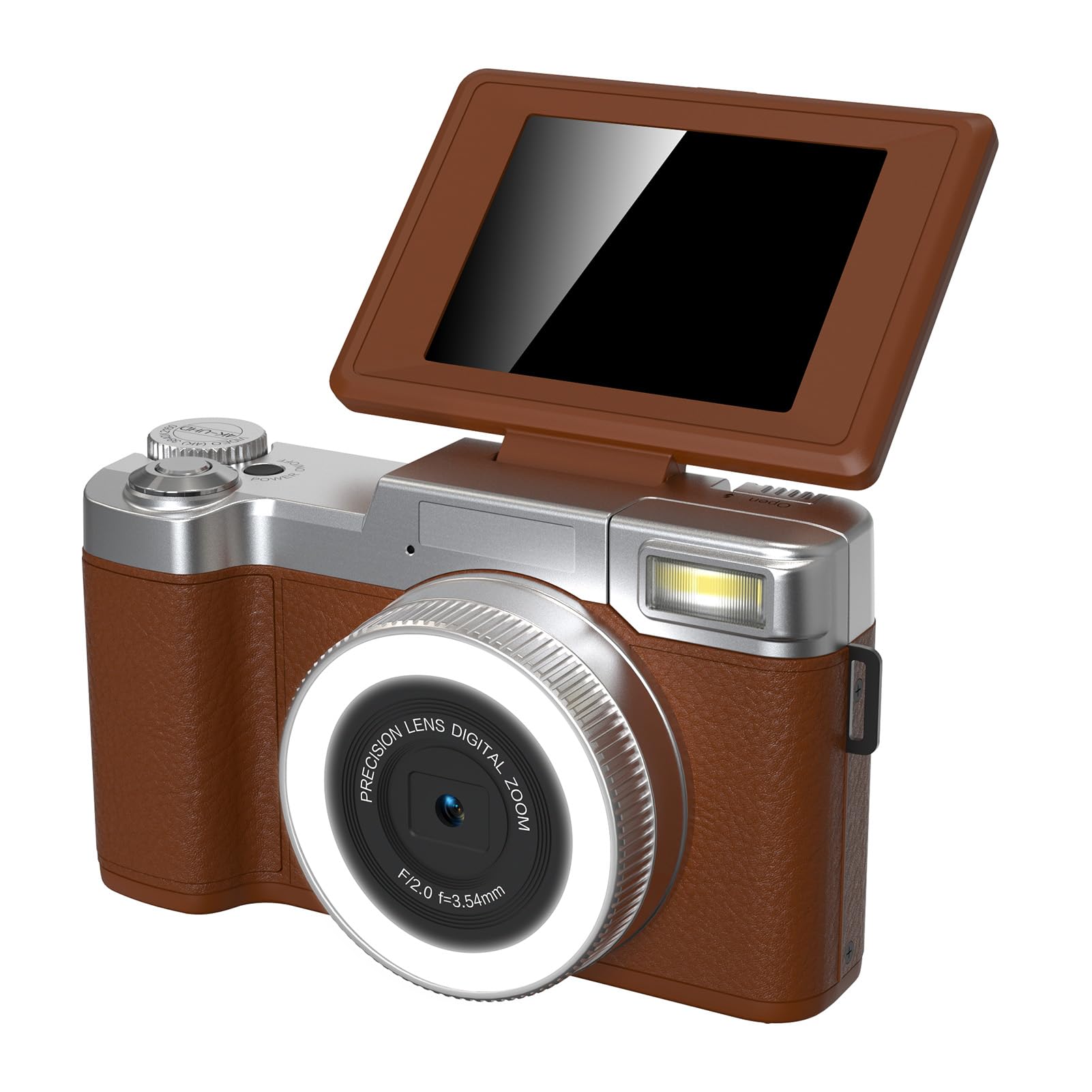 Andoer 4K Digital Camera 48MP Resolution 18X Zoom Compact Travel Size for Selfie and Video Recording Black (Brown)-picture-11