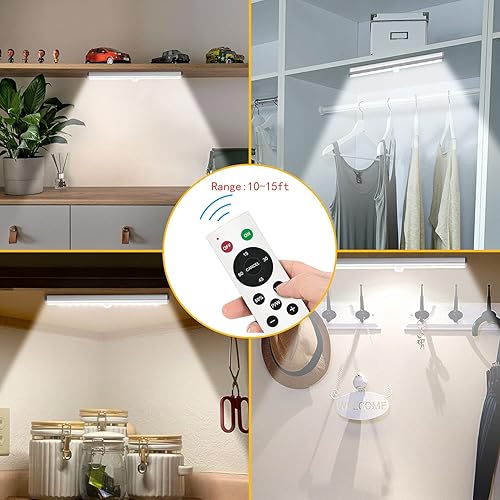 Miniatura 14 de Diomart Luz LED para armario, 20 LED, recargable, control remoto, iluminación debajo del gabinete, barra de luz nocturna inalámbrica para cualquier